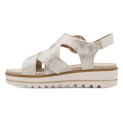 Jana Ladies Wedge Sandals - 28272 -46 - Beige/Gold