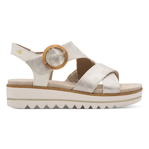 Jana Ladies Wedge Sandals - 28272 -46 - Beige/Gold