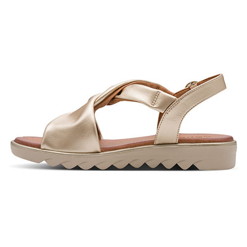 Jana Ladies Low Wedge Sandals - 28276-46 - Gold