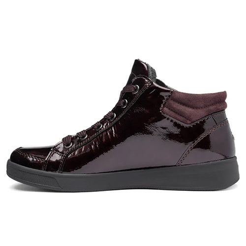 Ara Ladies High Top Trainers - 24499-97 - Burgundy Patent