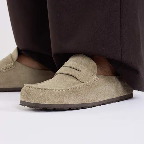 Birkenstock Ladies Wrapped Clogs - Naples - Taupe