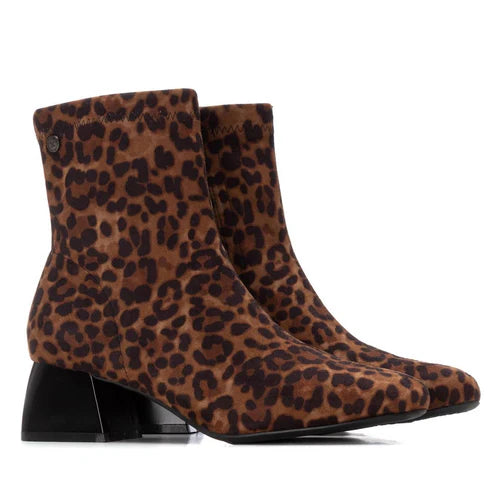 XTI Block Heeled Ankle Boots - 144290 - Leopard