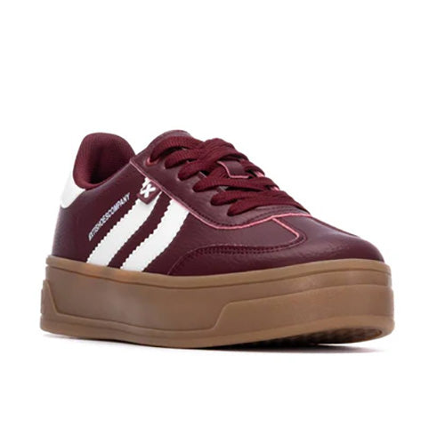 XTI Ladies Platform Trainers - 144585 - Burgundy