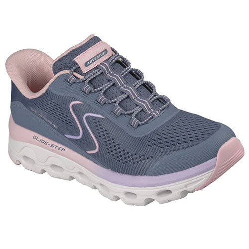Skechers Ladies Slip-In Trainers - 180272 - Blue/Pink