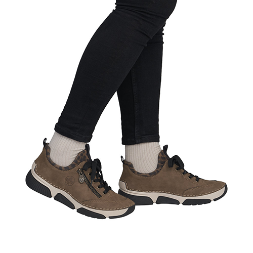Rieker Ladies Trainers - 45973 - Green / Brown