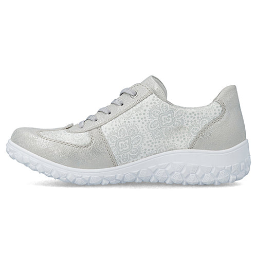 Rieker Ladies Trainers - 59501-90 - Silver Metallic