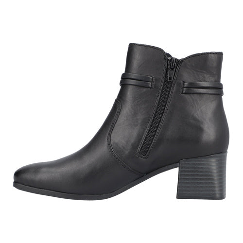 Rieker Block Heeled Ankle Boots - 70973-00 - Black