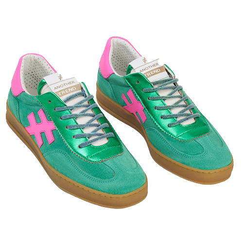 Another Trend Ladies Trainers - A03211 - Green/Pink