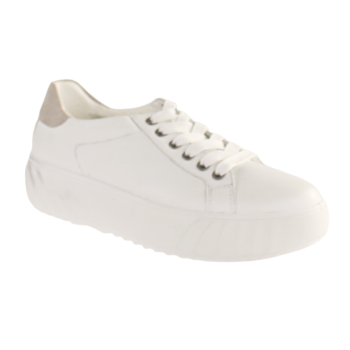 Ara Leather Platform Trainers - 46523-04 - White