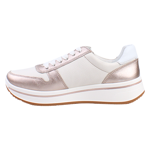 Ara Ladies Wide Fit Trainers - 27540-07 - Cream/ Gold