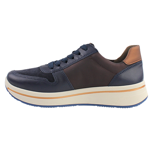 Ara Ladies Leather Trainers - 27540 - Navy