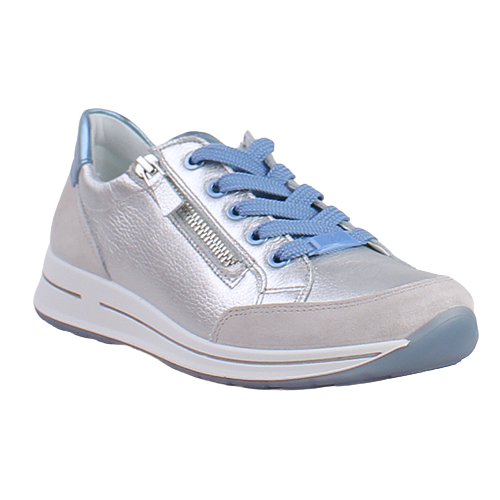Ara Ladies Wide Fit Trainers - 54801-26 - Silver/Blue