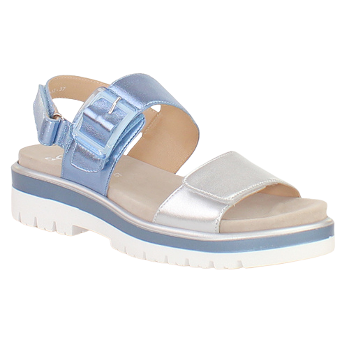 Ara Ladies Velcro Sandals - 21003-13 - Silver/Blue