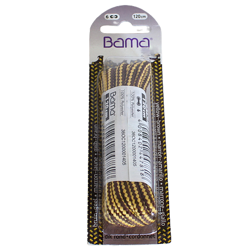 Bama Round Cord Lace - 120cm - Brown/Yellow