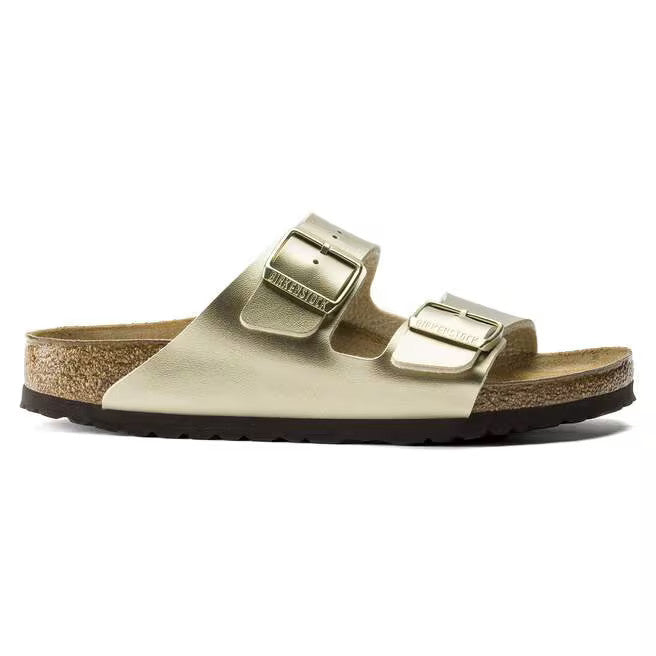 Birkenstock Ladies Sandals - Arizona Birko-Flor- Gold/Metallic