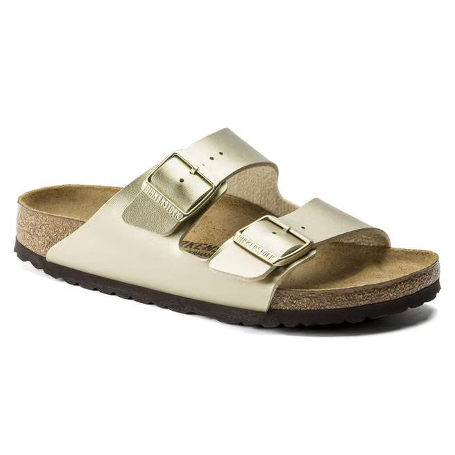 Birkenstock Ladies Sandals - Arizona Birko-Flor- Gold/Metallic