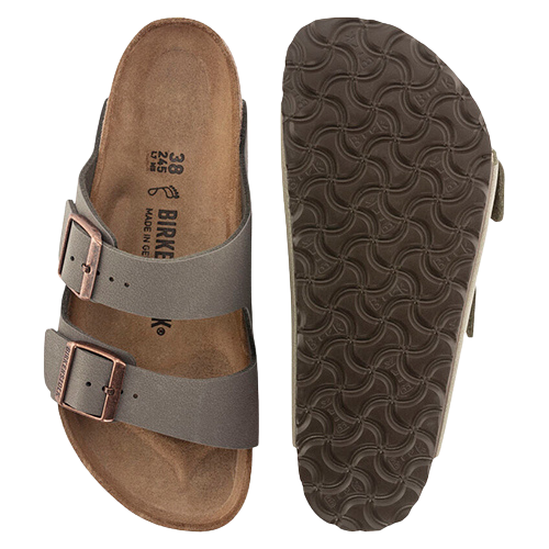 Birkenstock Ladies Birkibuc Sandals - Arizona - Stone