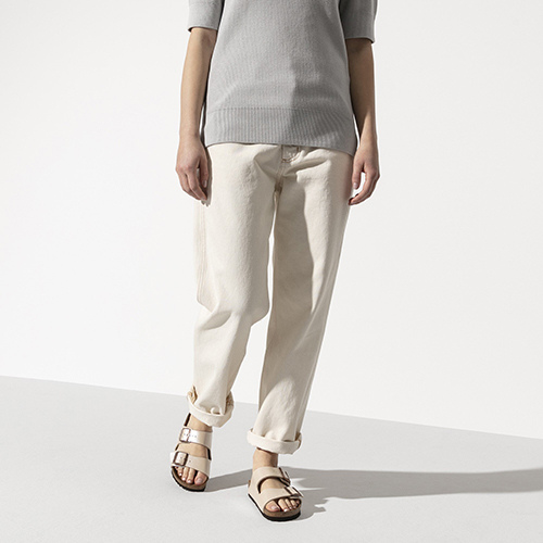 Birkenstock Ladies Birko-Flor Sandals - Arizona - Graceful Pearl White