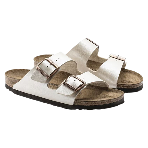 Birkenstock Ladies Birko-Flor Sandals - Arizona - Graceful Pearl White