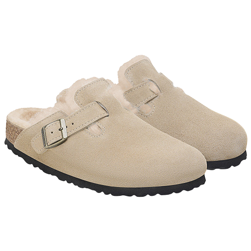 Birkenstock Ladies Clogs - Boston Shearling - Taupe