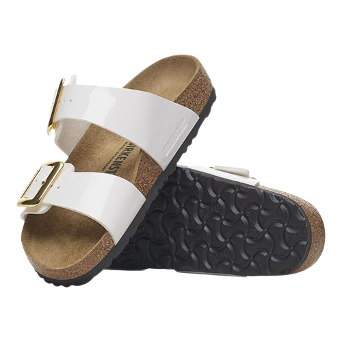 Birkenstock Ladies Sandals- Sydney Cushion Buckle - White Patent