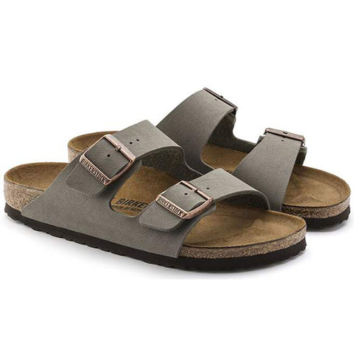 Birkenstock Mens Birko-Flor Nubuck - Arizona - Stone