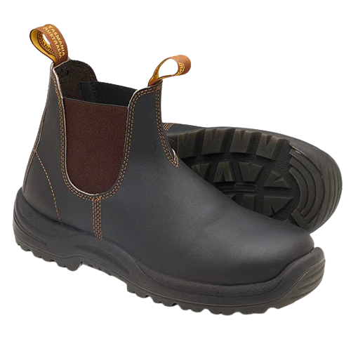 Blundstone Leather Steel Cap Safety Dealer Boots - 192 - Stout Brown