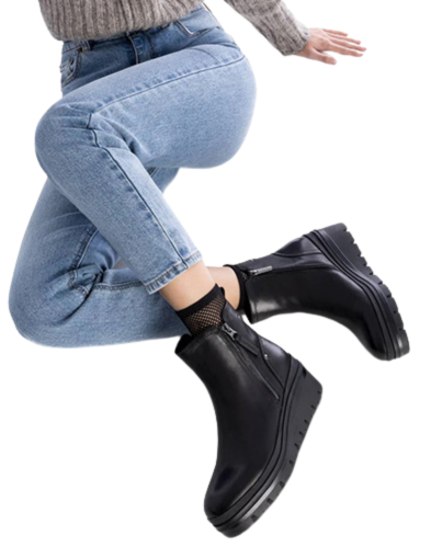 Carmela Wedge Ankle Boots - 162009 - Black