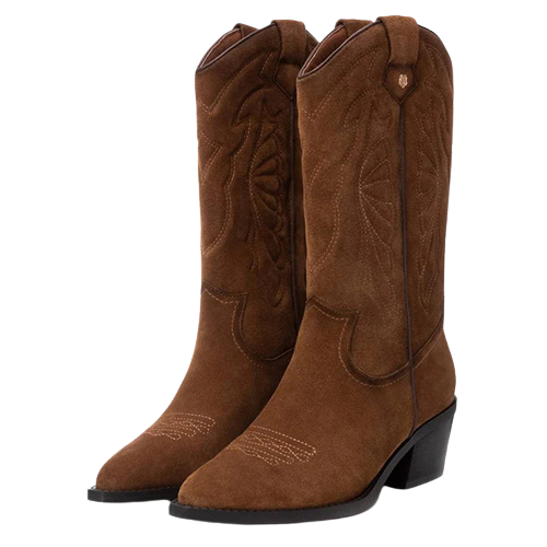 Carmela Ladies Knee Boots - 161882 - Tan Suede