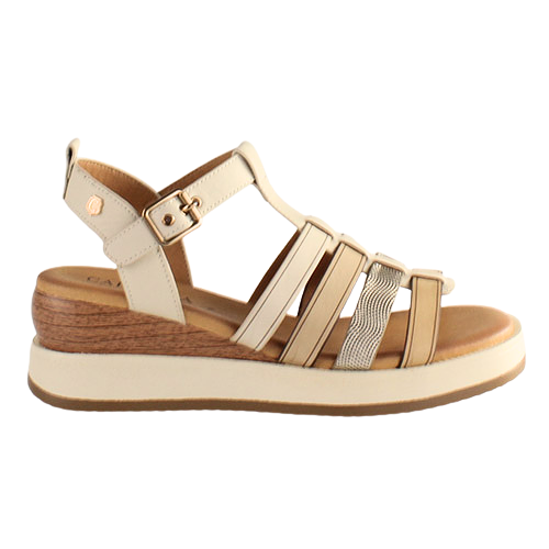 Carmela Ladies Wedge Sandals 161607 Beige