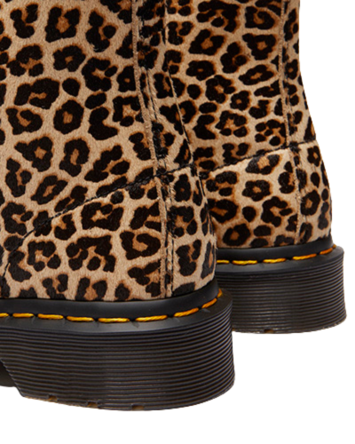 Dr. Martens Ladies 8 Eyelet Boots - Pascal 1460 - Tan/Leopard