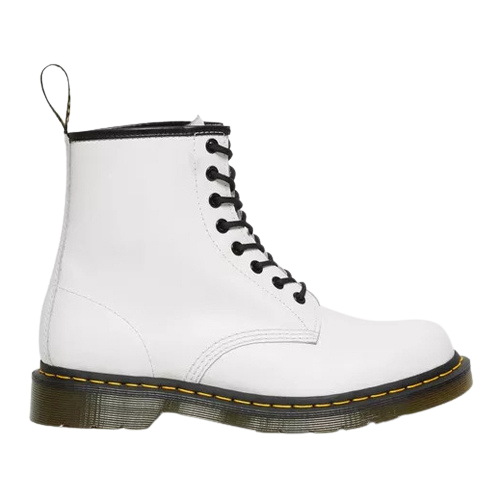 Dr Martens 1460 8 Eye Boots White Smooth Leather Greenes Shoes