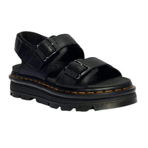 Dr Martens Ladies Pisa Leather Sandals - ZebZag - Black