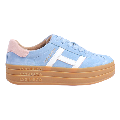 Drilleys Ladies Platform Trainers - Sixty Eight - Blue
