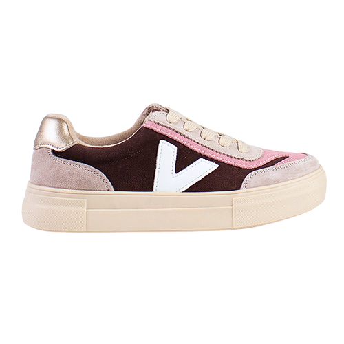 Drilleys Ladies Trainers - Eighty - Burgundy/Pink