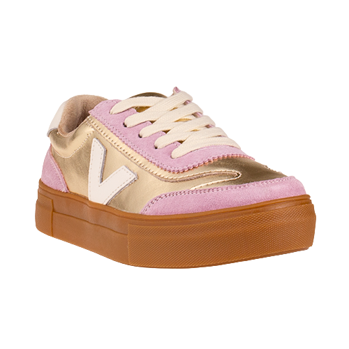 Drilleys Ladies Trainers - Eighty - Gold/Pink