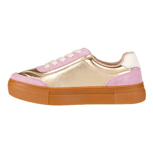 Drilleys Ladies Trainers - Eighty - Gold/Pink