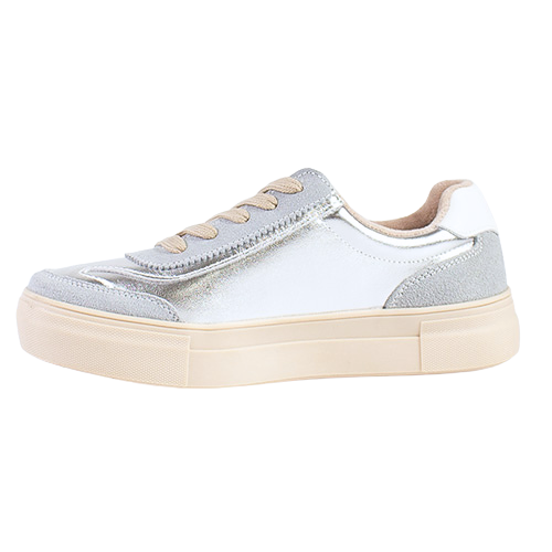 Drilleys Ladies Trainers - Eighty - Silver/Grey