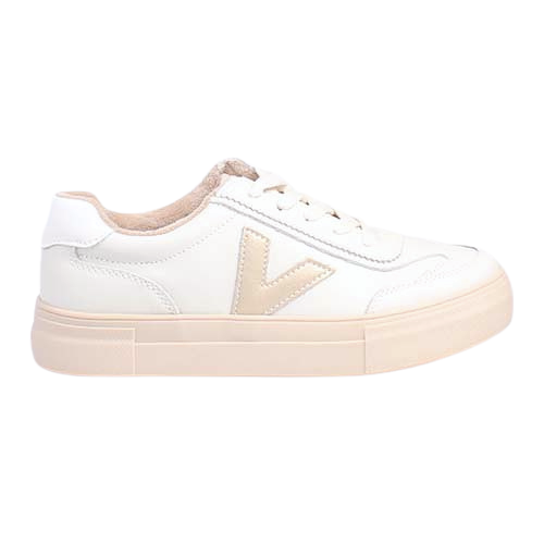 Drilleys Ladies Trainers - Eighty - White / Gold