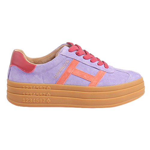 Drilleys Ladies Platform Trainers - Sixty Eight - Purple