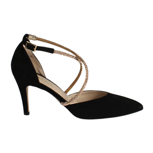 Emis Dressy Heeled Pumps - 8126 - Black Suede