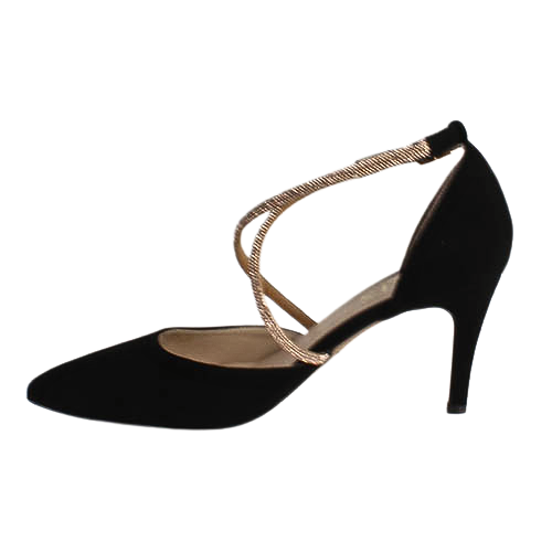 Emis Dressy Heeled Pumps - 8126 - Black Suede