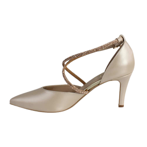 Emis Dressy Heeled Pumps - 8126 - Cream Leather