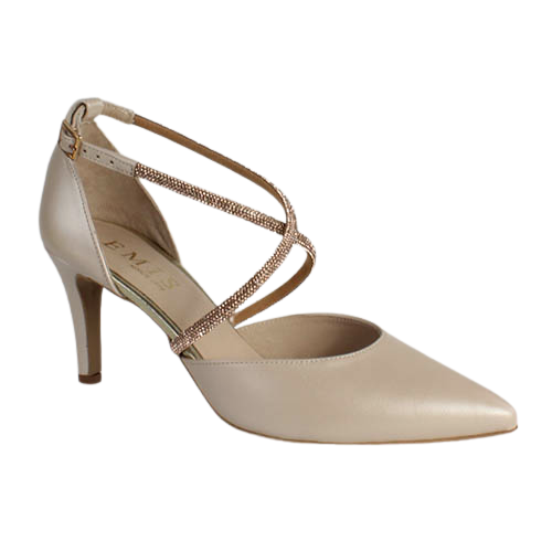Emis Dressy Heeled Pumps - 8126 - Cream Leather