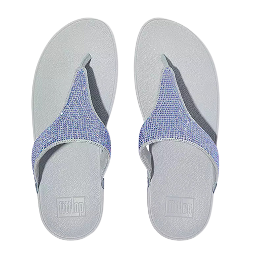 Fit Flop Ladies Crystal Toe Post Sandals - Lulu - Quiet Blue