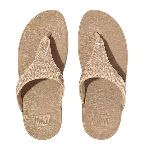 Fit Flop Ladies Crystal Toe Post Sandals - Lulu - Beige