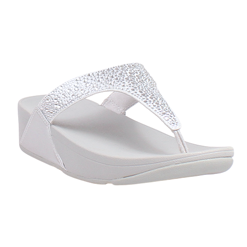 Fitflop Toe-Post Sandals - Lulu Crystal - Silver