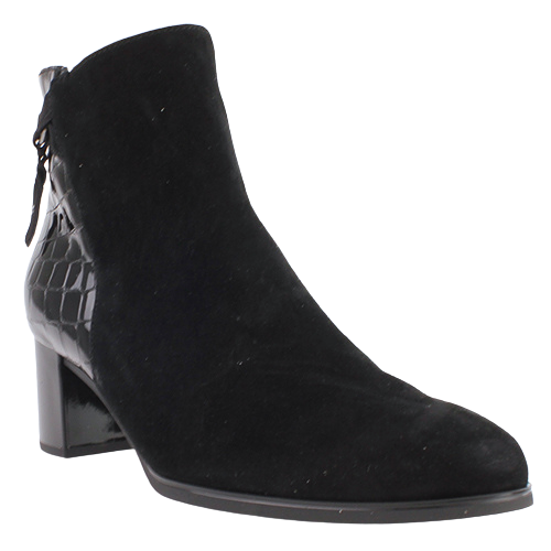 Gabor Block Heeled Ankle Boots - 55.692.90 - Black Croc