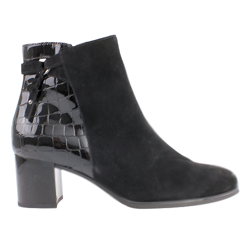 Gabor Block Heeled Ankle Boots - 55.692.90 - Black Croc