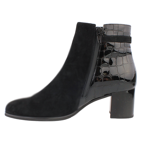 Gabor Block Heeled Ankle Boots - 55.692.90 - Black Croc